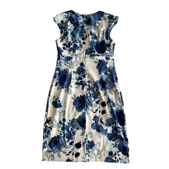 Connected Sheath Floral Knee Length Dress Size 8 Watercolor Print Classy Chic - Picture 2 of 8